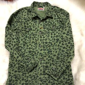 Button-down Cheetah-print Shirt